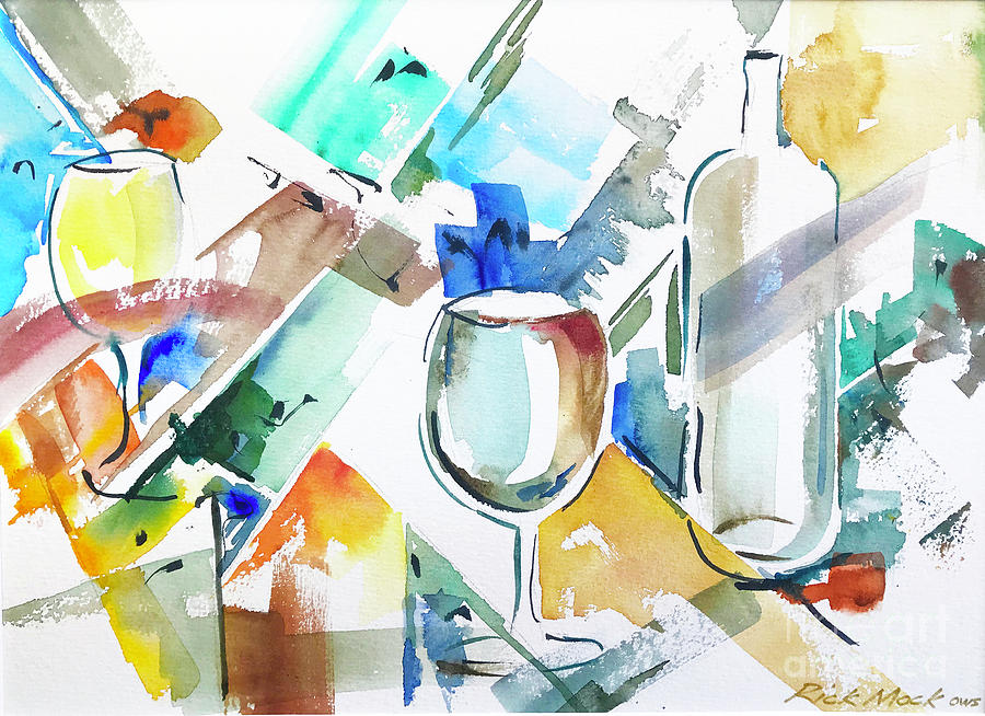 Cheerful Wine Abstract Painting by Rick Mock
