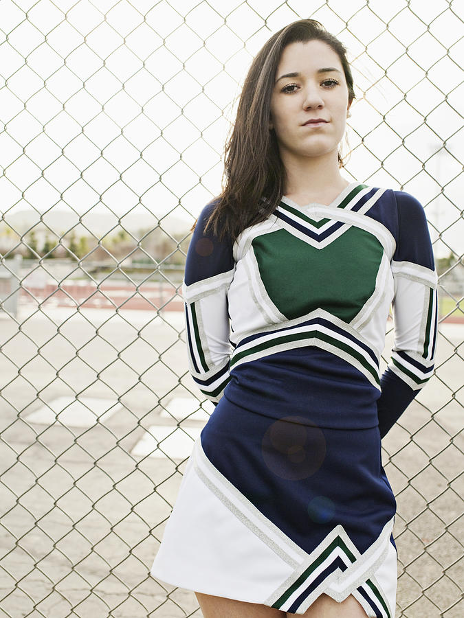 Cheerleader near stadium Photograph by Tony Anderson