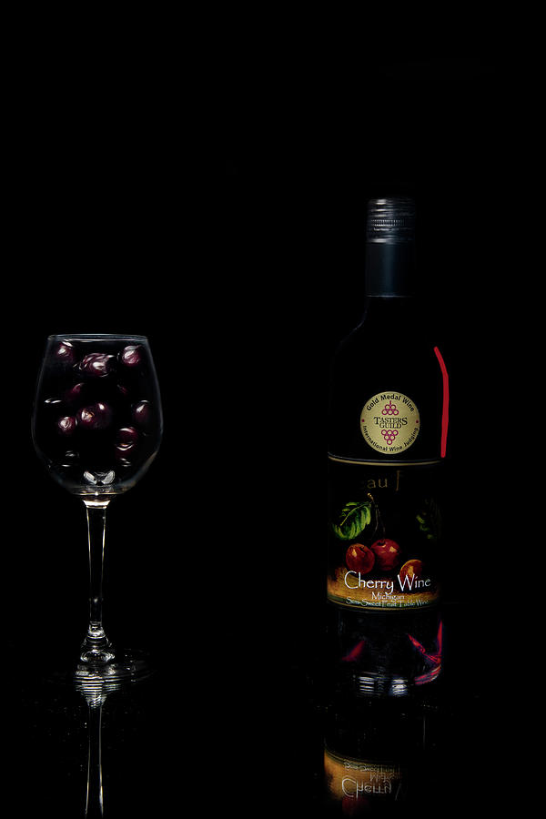Cheery wine with a glass of cherries Photograph by Dan Friend