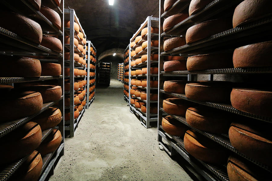 Cheese aging in cave Photograph by © Nico Piotto