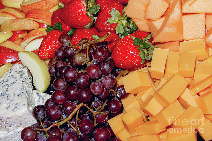 Cheese and Fruits Platter Photograph by Olga Hamilton