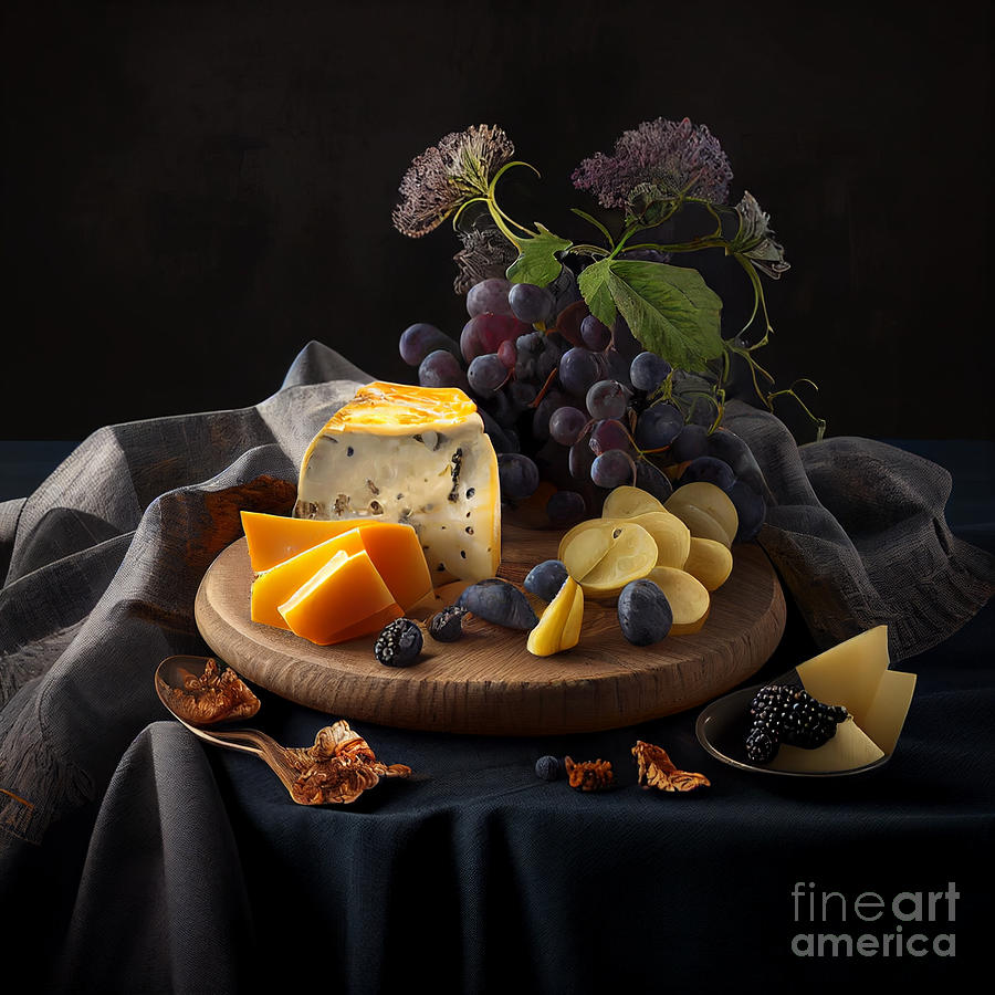 Cheese and something else Mixed Media by Binka Kirova