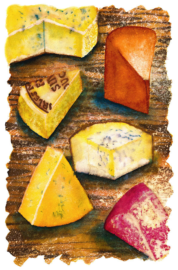 Cheese Board Drawing by Tess Stone