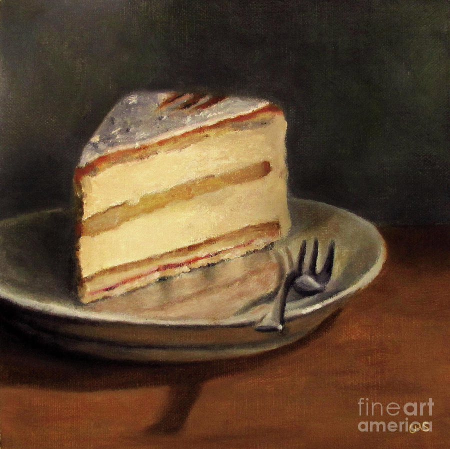Cake Painting - Cheese Cream Cake by Ulrike Miesen-Schuermann
