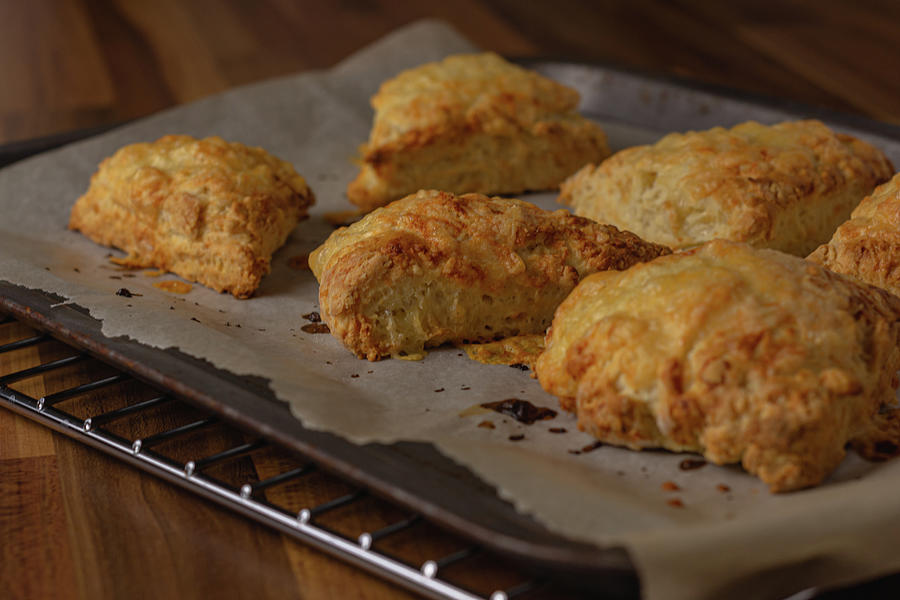 Cheese scones viewed from the side Photograph by Scott Lyons