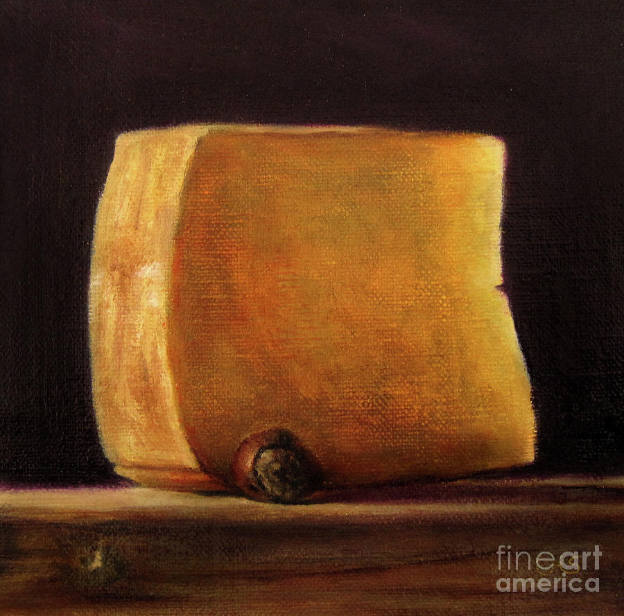 Still Life Painting - Cheese with Hazelnut by Ulrike Miesen-Schuermann