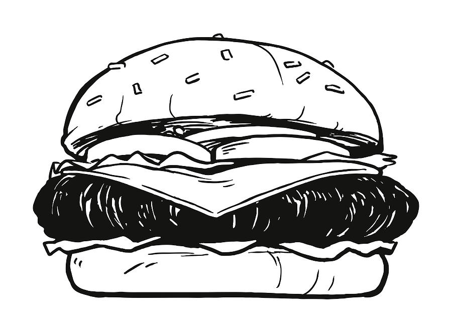 Cheeseburger Drawing by CSA-Archive