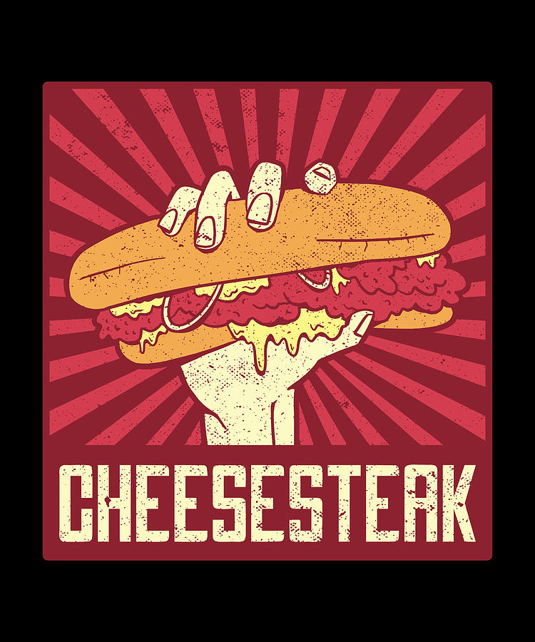 Cheesesteak hand grabbing steak bun fast food Digital Art by Norman W ...