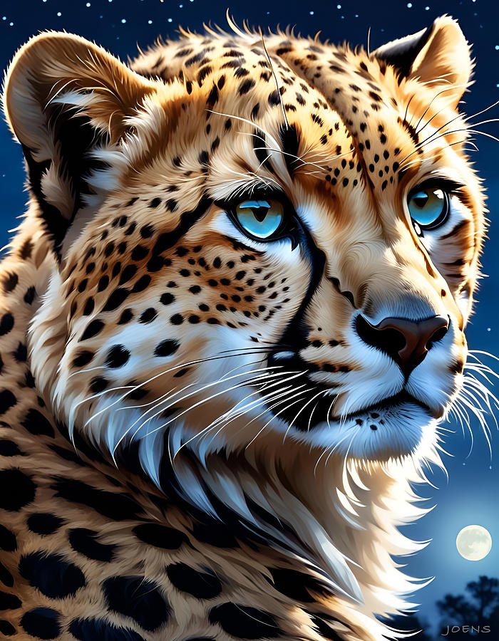 Wildlife Digital Art - Cheetah 05FEB24 by Greg Joens