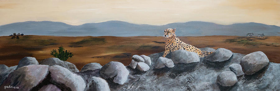 Cheetah at Dawn Painting by Patricia Gould
