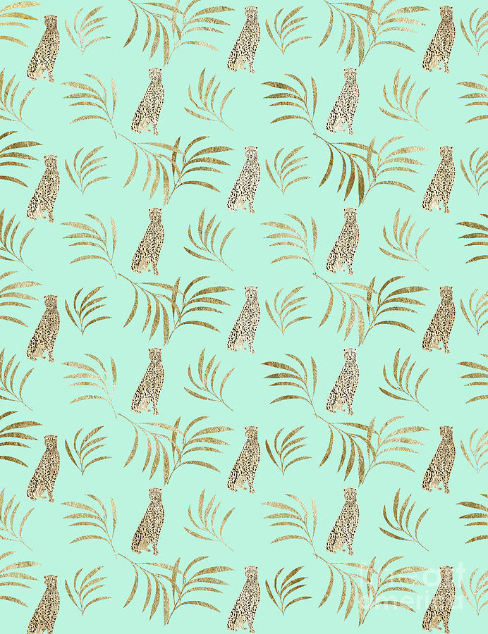 Jungle Mixed Media - Cheetah Eucalyptus Glam Pattern #6 #tropical #decor #art  by Anitas and Bellas Art