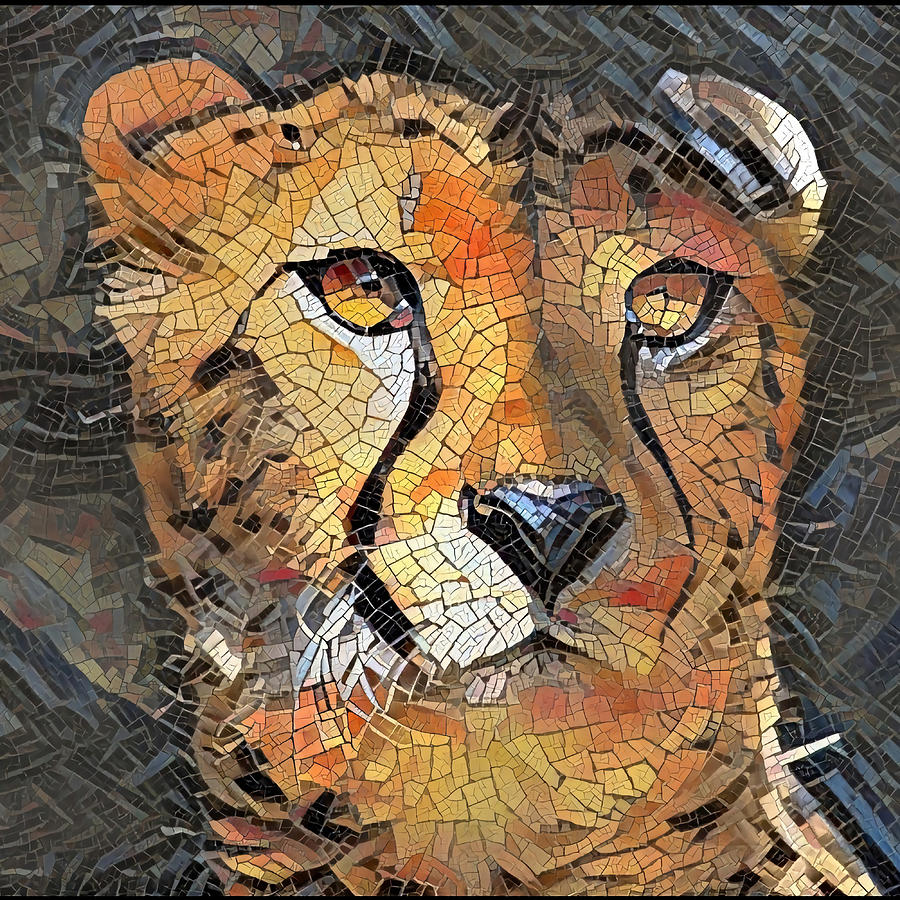 Cheetah Mosaic Art Print Painting by Teagan Adams | Pixels