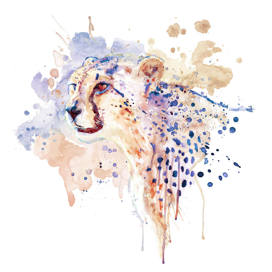 Cheetah Portrait Painting by Marian Voicu