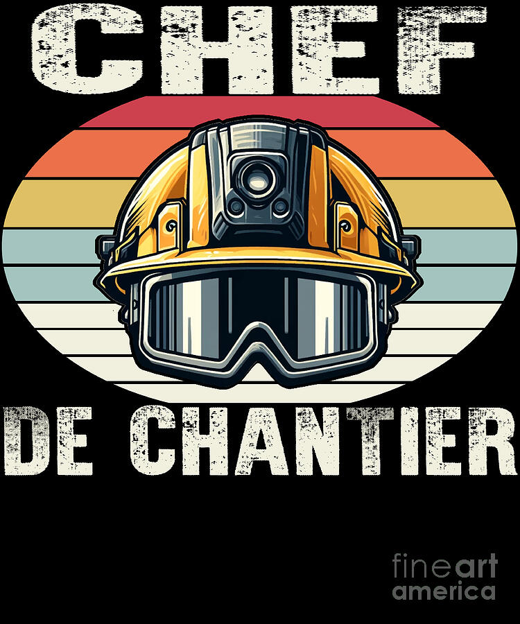Chef Digital Art - Chef De Chantier Je T-Shirt by Sifou Store