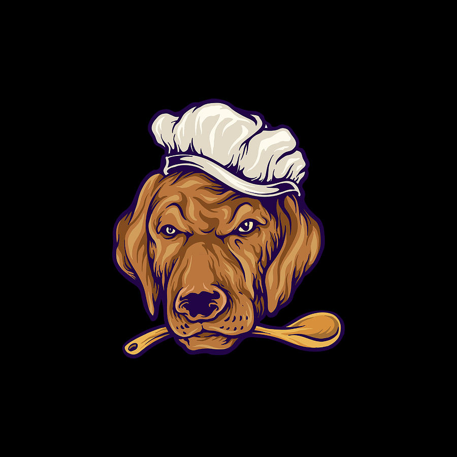 Chef Dog Head Digital Art by Sambel Pedes