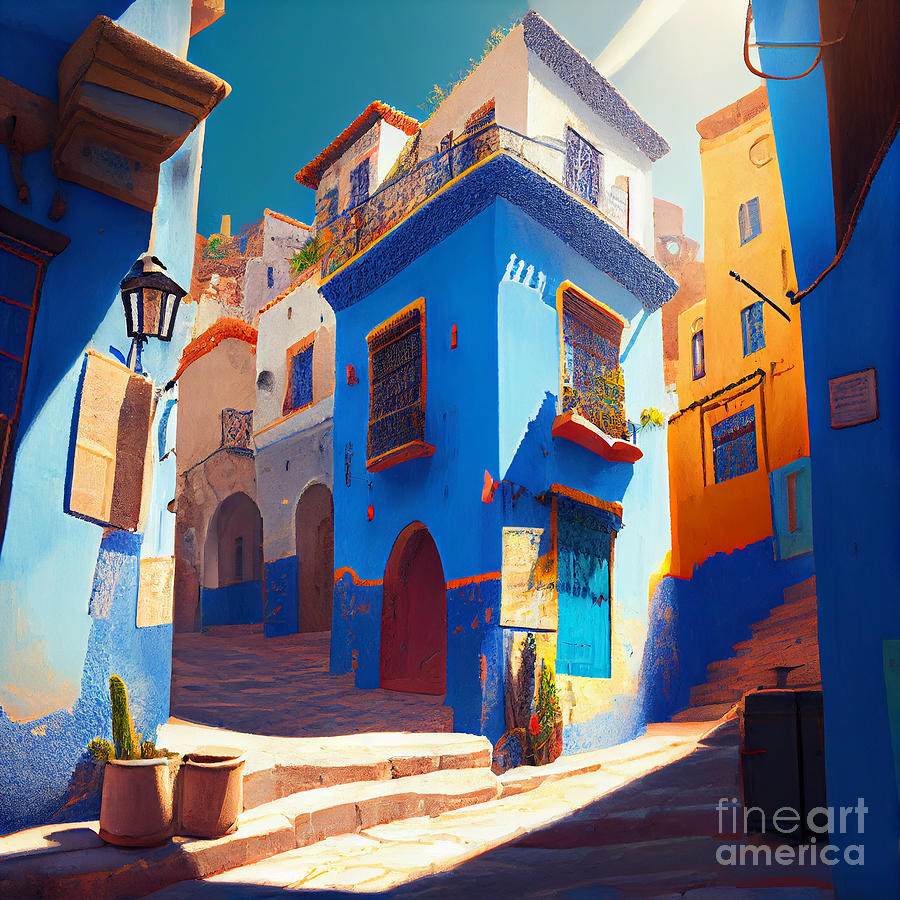 Chefchaouen morocco d cinematic cartoon Super by Asar Studios Digital ...