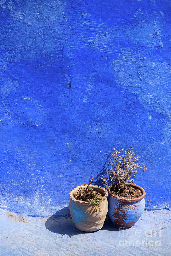 Chefchaouen Plant Pots 02 Photograph by Rick Piper Photography