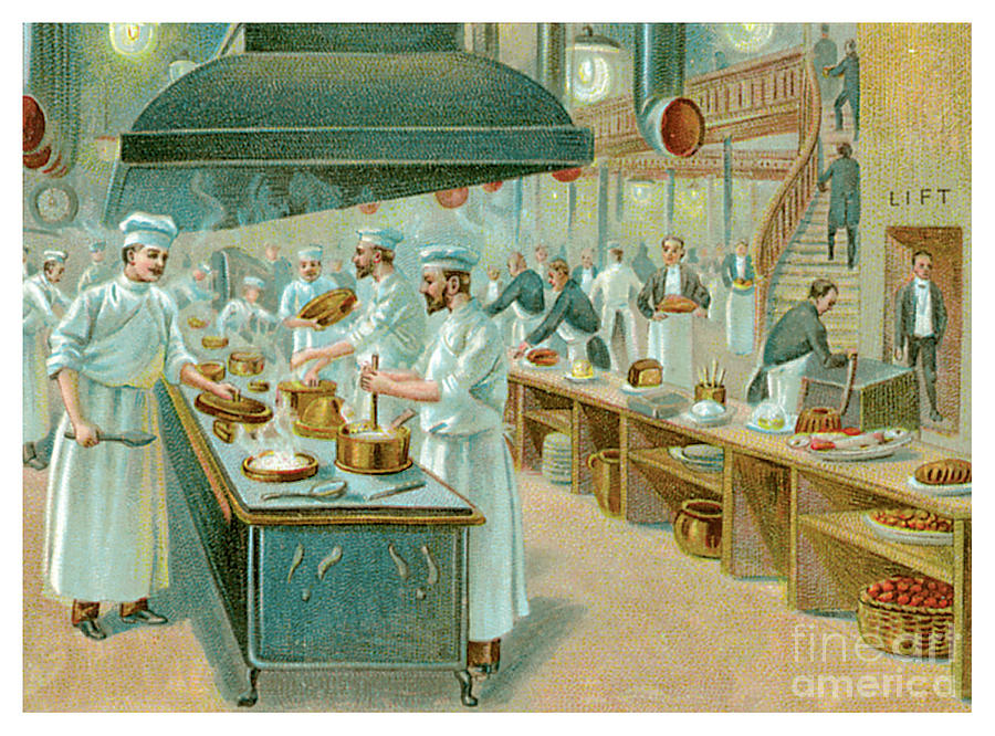Chefs At A Grand Hotel Painting