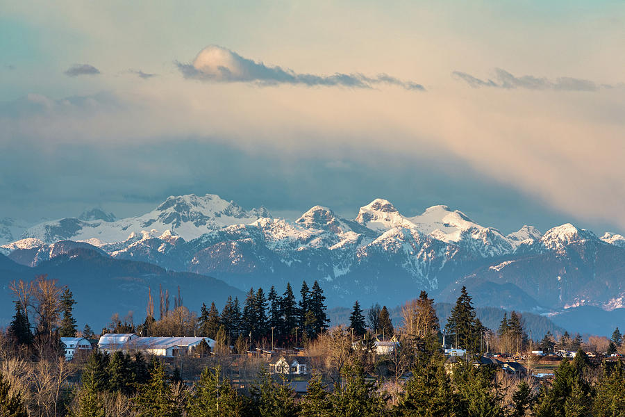 Chehalis Ranges Peaks at Sunset Photograph by Michael Russell