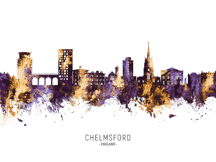 Chelmsford England Skyline #40 Digital Art by Michael Tompsett