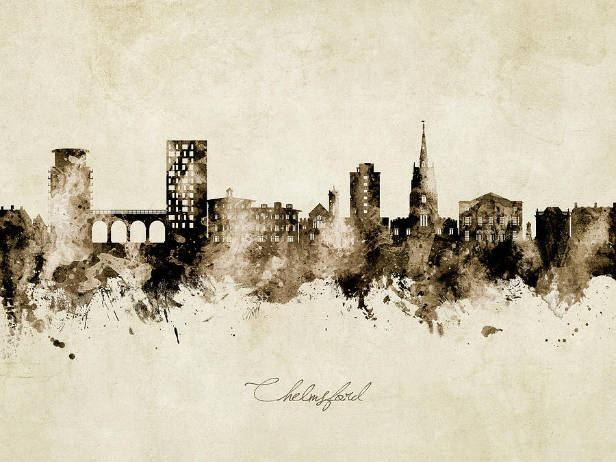 Chelmsford England Skyline #44 Digital Art by Michael Tompsett