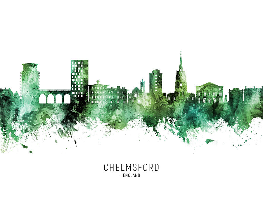 Chelmsford England Skyline #45 Digital Art by Michael Tompsett