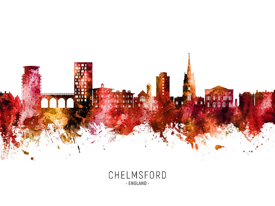 Chelmsford England Skyline #48 Digital Art by Michael Tompsett