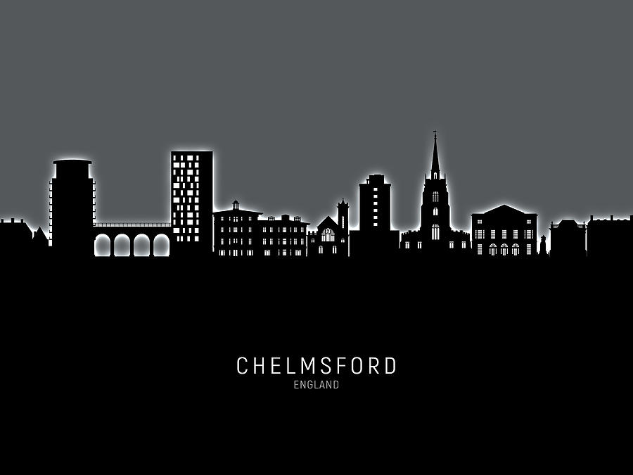 Chelmsford England Skyline #52 Digital Art by Michael Tompsett