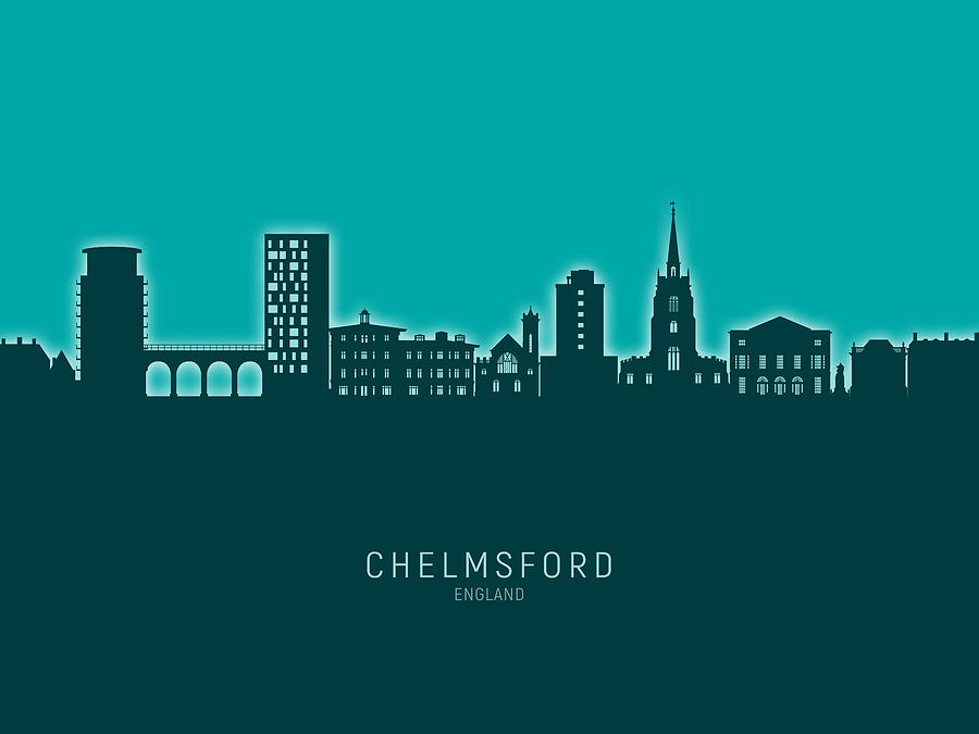Chelmsford England Skyline #53 Digital Art by Michael Tompsett