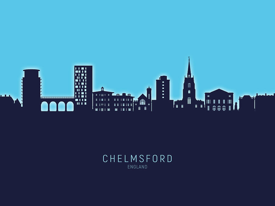 Chelmsford England Skyline #54 Digital Art by Michael Tompsett
