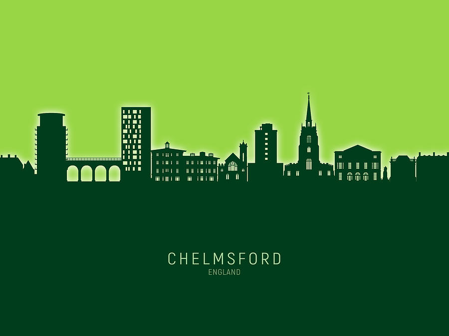 Chelmsford England Skyline #55 Digital Art by Michael Tompsett