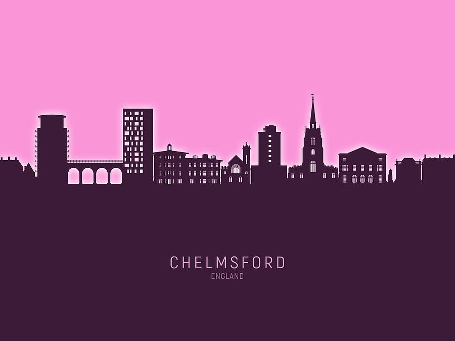 Chelmsford England Skyline #56 Digital Art by Michael Tompsett