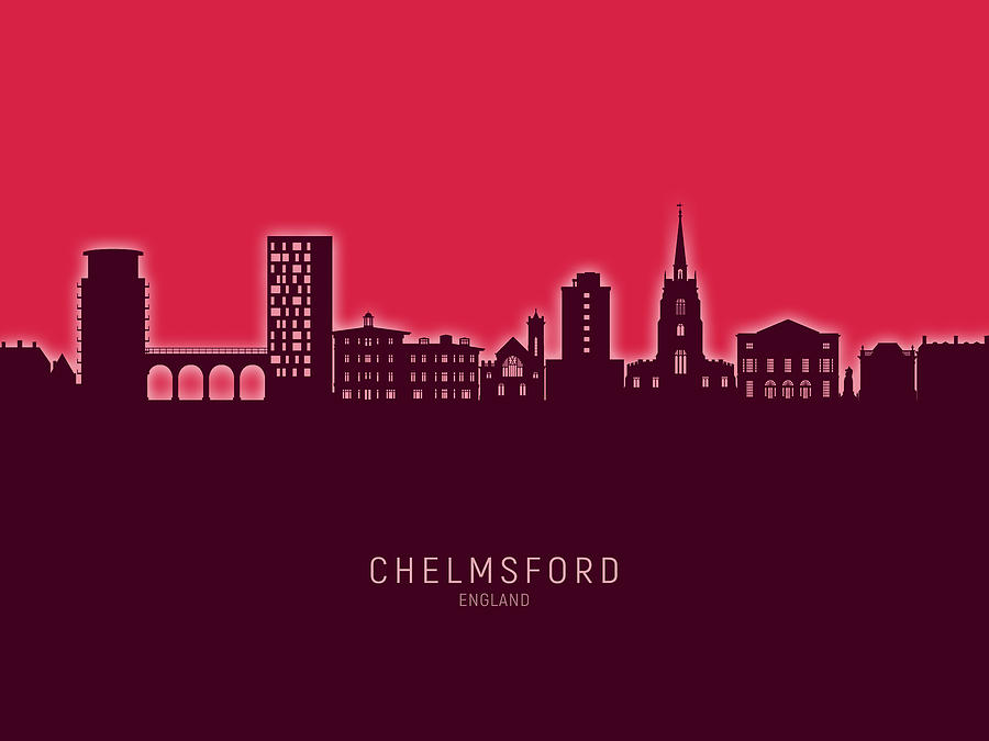 Chelmsford England Skyline #57 Digital Art by Michael Tompsett