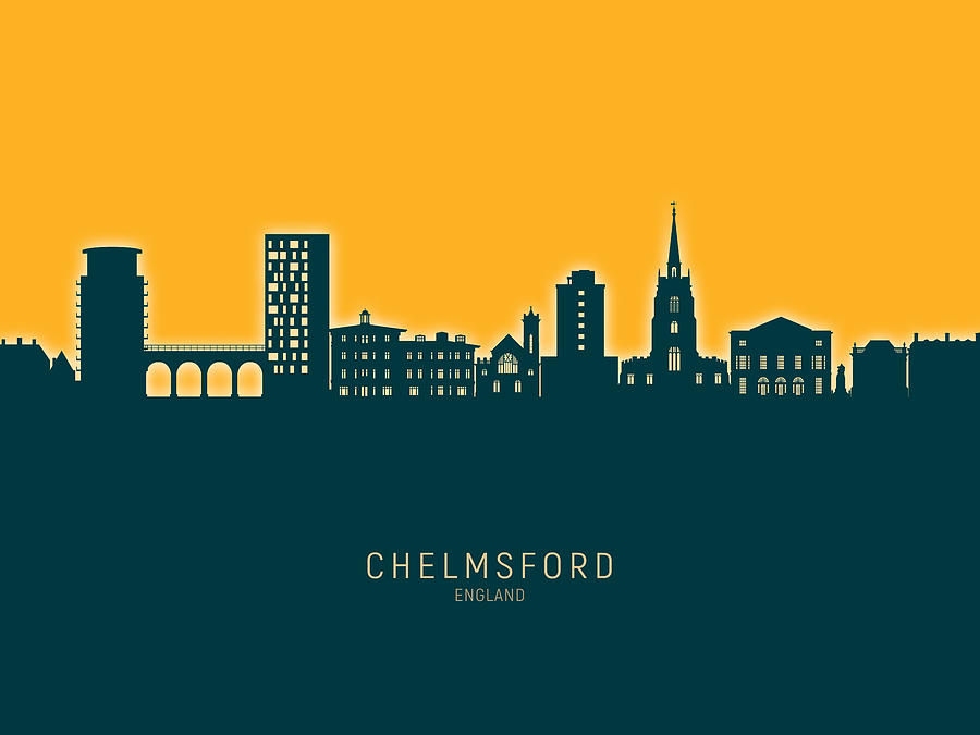 Chelmsford England Skyline #58 Digital Art by Michael Tompsett