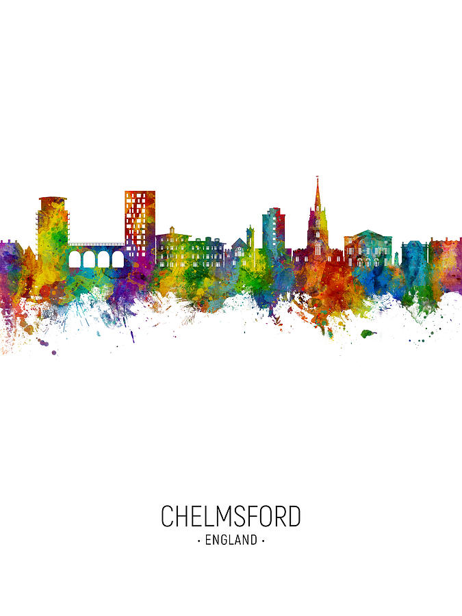 Chelmsford England Skyline #60 Digital Art by Michael Tompsett
