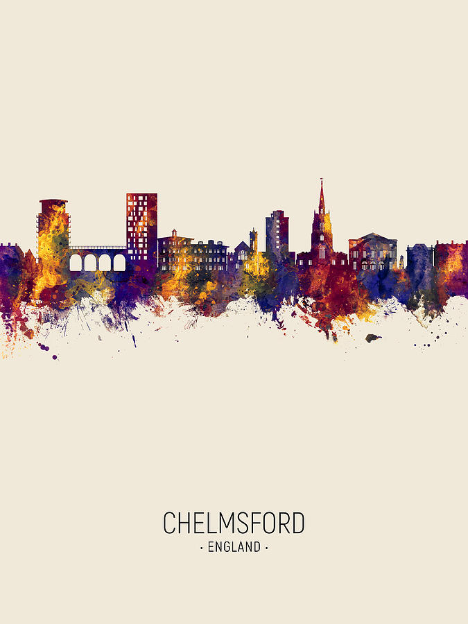 Chelmsford England Skyline #61 Digital Art by Michael Tompsett