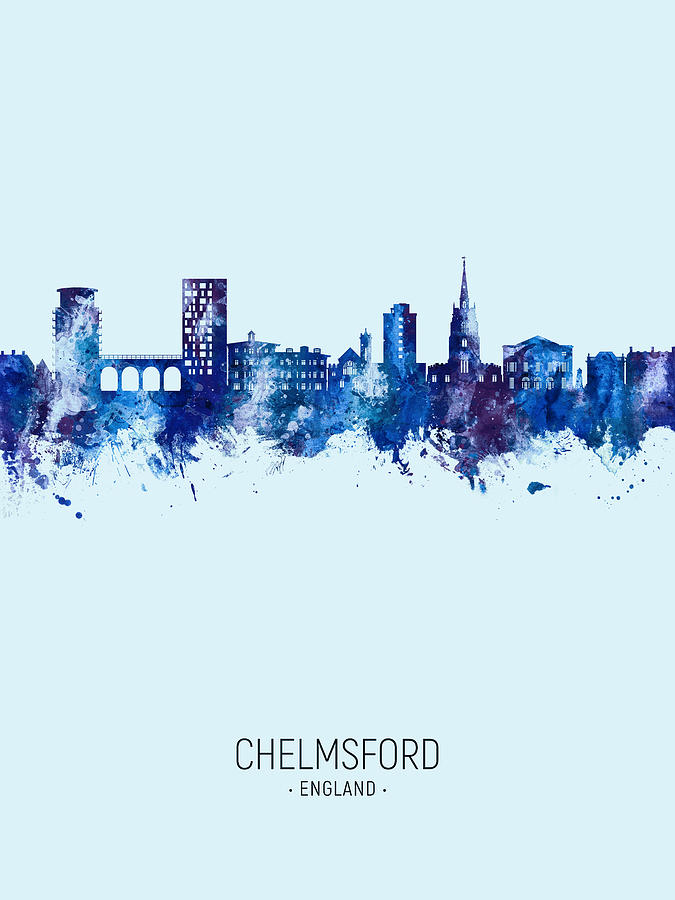 Chelmsford England Skyline #62 Digital Art by Michael Tompsett