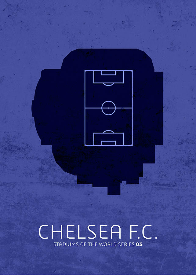 Sports Mixed Media - Chelsea FC Sports Stadium Minimalist Football Soccer Series by Design Turnpike