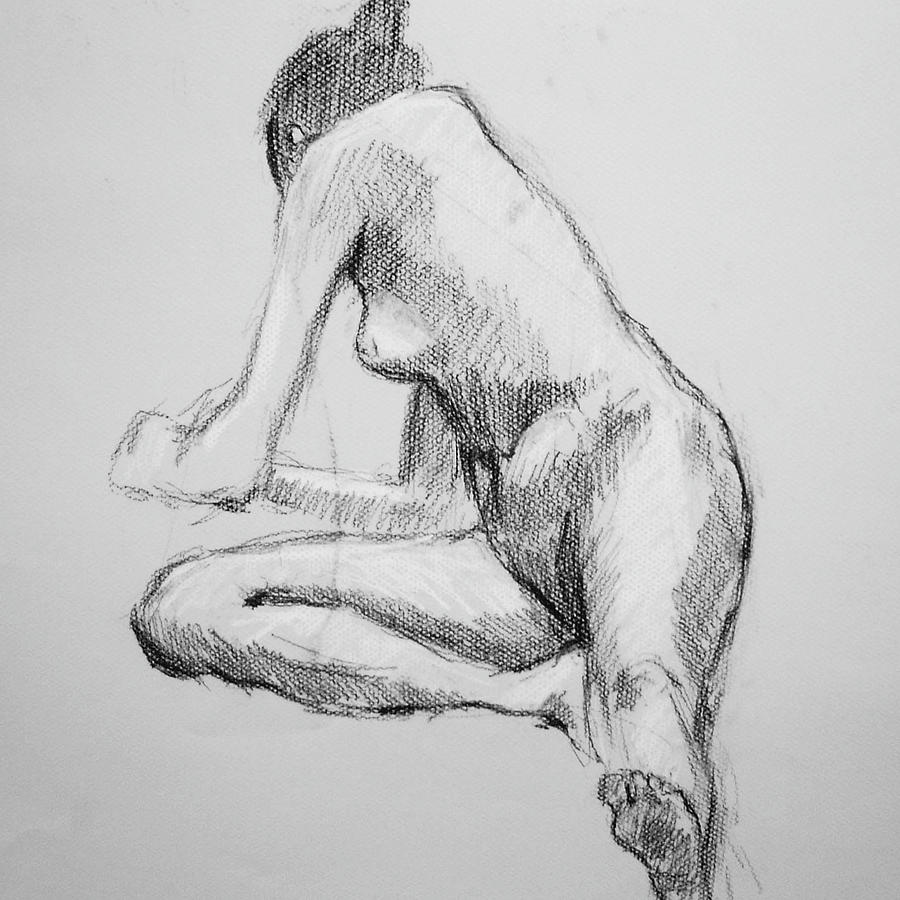 Nude Model Drawing - Chelsea  by John Genuard