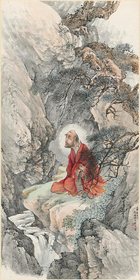 Cheng Zhang 1869 1938  Bodhidharma In Red Robe, 1932 Painting
