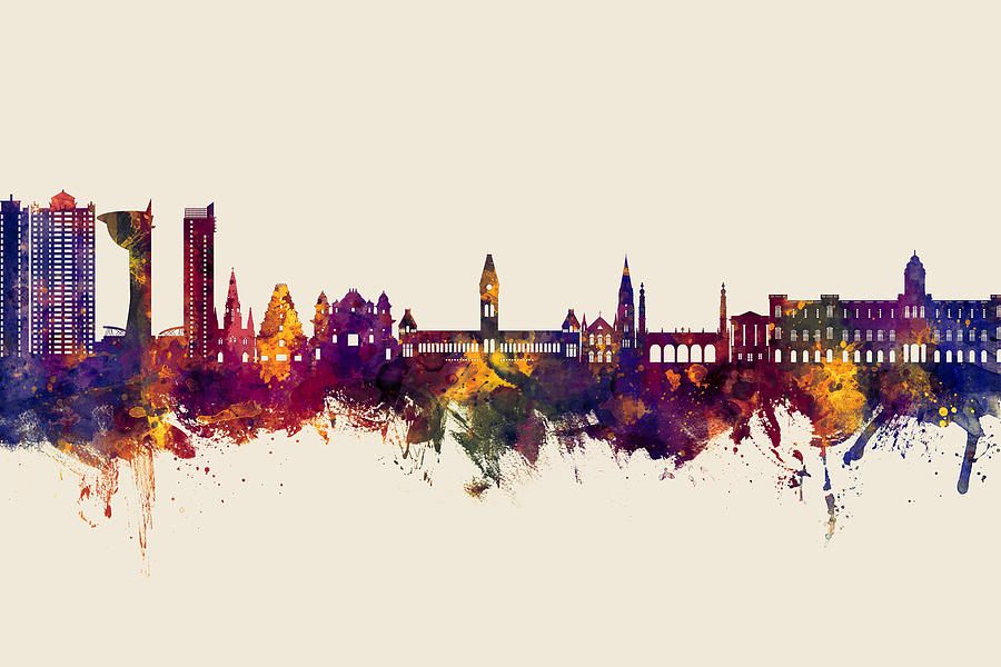 Chennai Skyline India #42 Digital Art by Michael Tompsett
