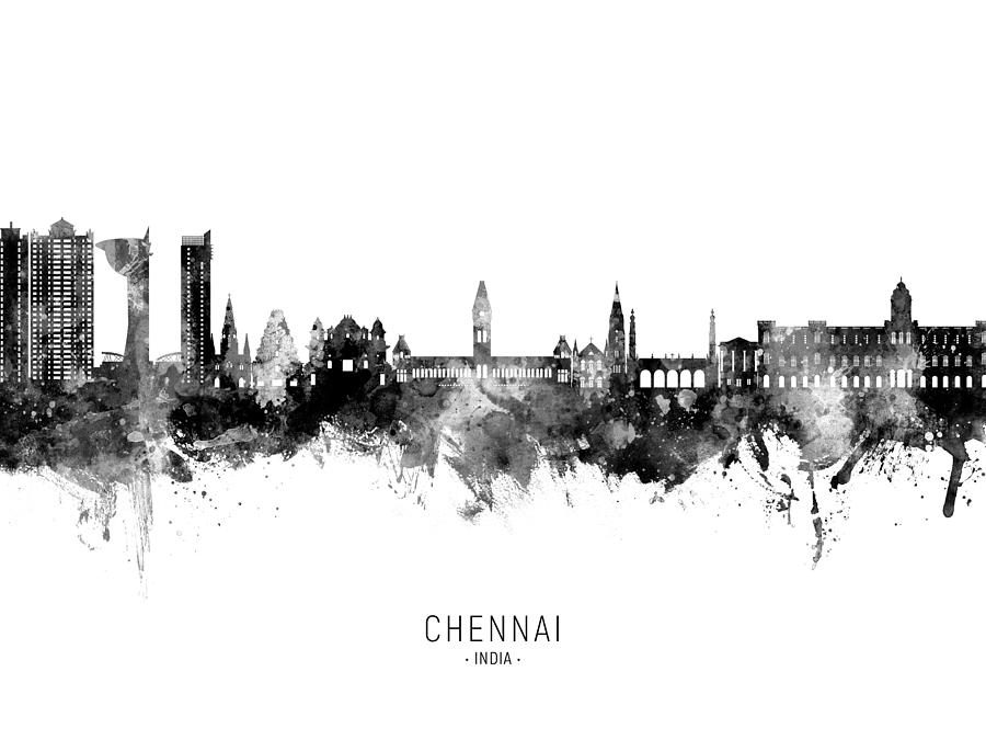 Chennai Skyline India #47 Digital Art by Michael Tompsett