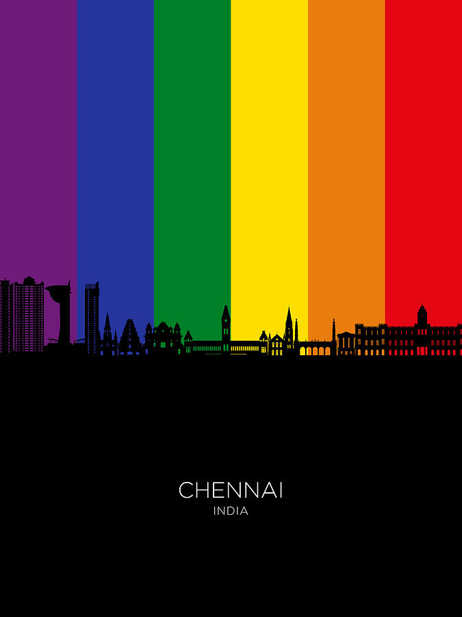 Chennai Skyline India #67 Digital Art by Michael Tompsett