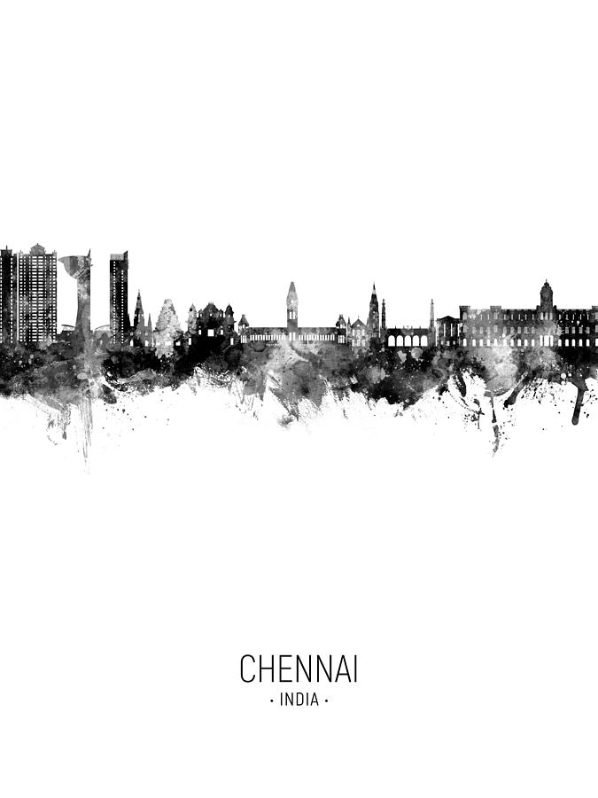 Chennai Skyline India #72 Digital Art by Michael Tompsett