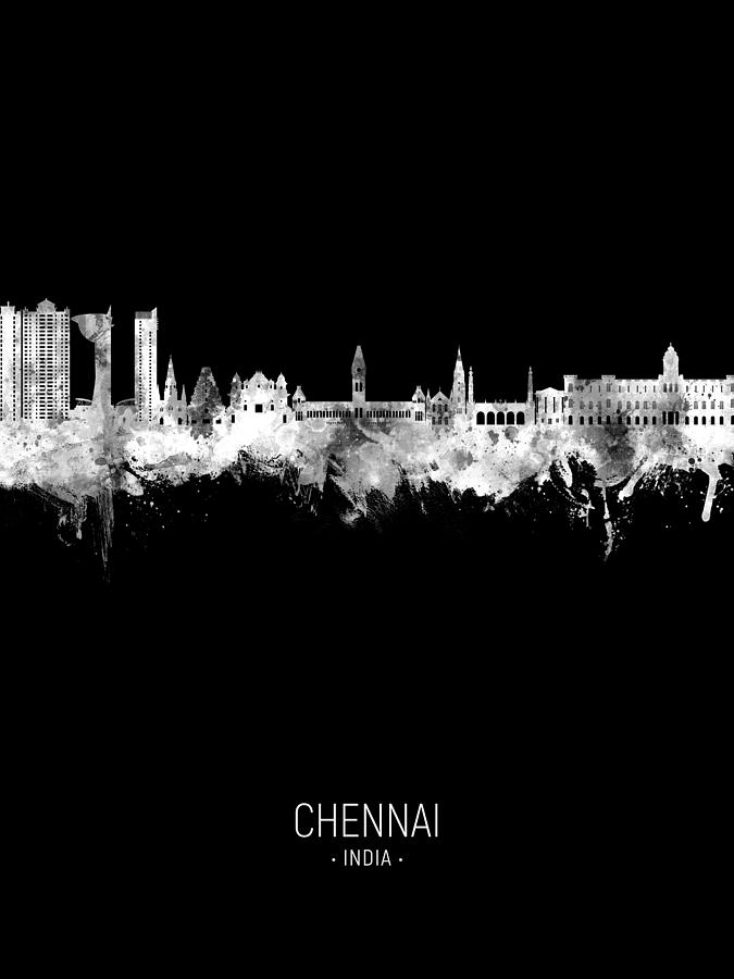 Chennai Skyline India #73 Digital Art by Michael Tompsett