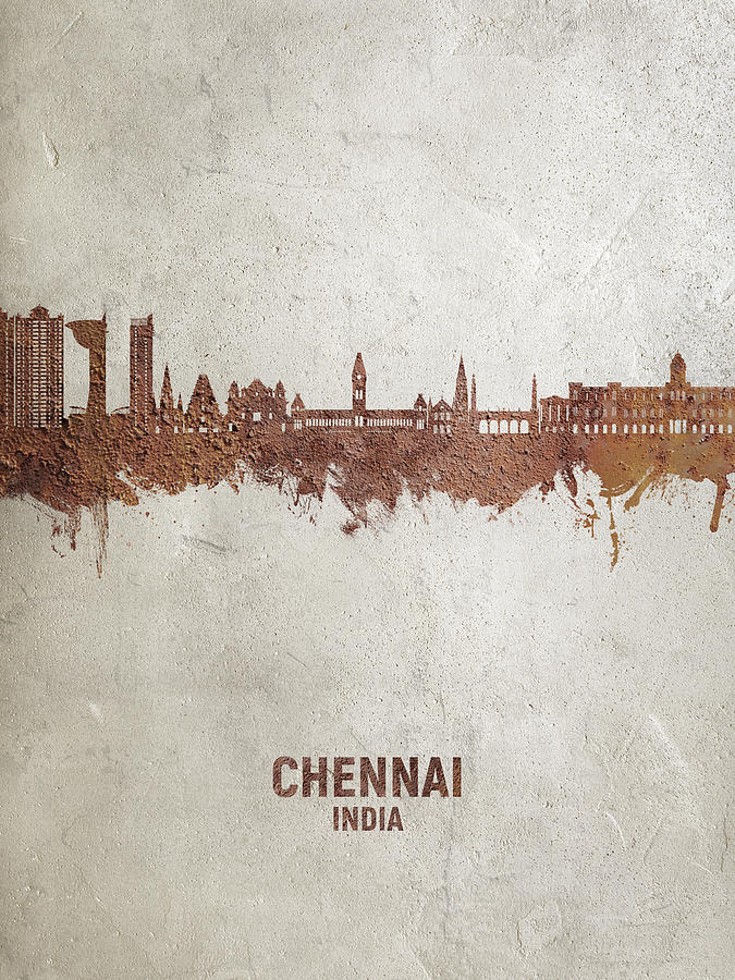 Chennai Skyline India #84 Digital Art by Michael Tompsett
