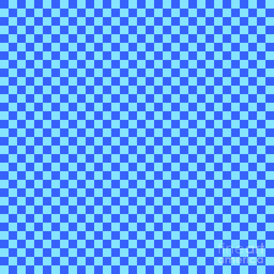 Chequered Checkerboard Pattern In Day Sky And Azul Blue N.0820 Painting