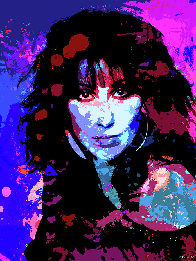 Cher - 2 psychedelic portrait Digital Art by Movie World Posters