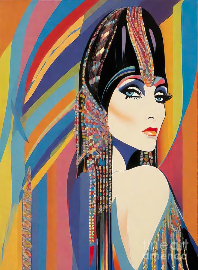 Cher abstract portrait Digital Art by Movie World Posters