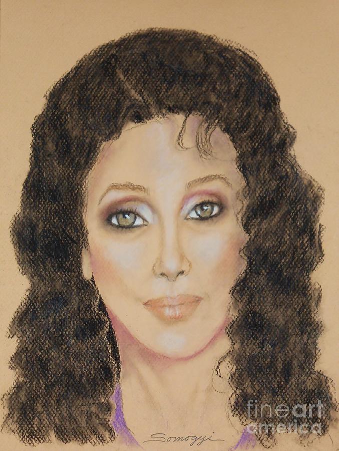 Cher Drawing by Jayne Somogy